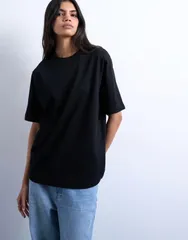 トップショップ レディース トップス Tシャツ Topshopremium basic short sleeve tee Black ブラックのサムネイル