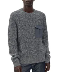 ラグアンドボーン メンズ アウター ニット・セーター rag bone Walker Marl Mixed Media Sweater Grey Multi グレーのサムネイル