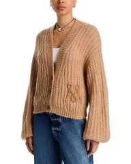 マザー レディース アウター カーディガン MOTHER The Puffy Sleeve Varsity Cardigan Cotton Candyのサムネイル