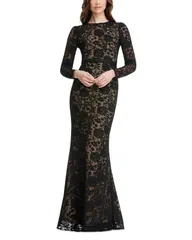 ドレスザポプレーション レディース トップス ワンピース Dress the Population Tamra Mermaid Gown Black ブラック
