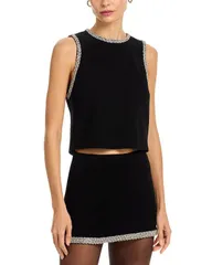 アリスアンドオリビア レディース トップス タンクトップ Alice and Oliviamal Embellished Boxy Tank Black ブラックのサムネイル