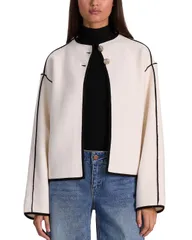 アリスアンドオリビア レディース アウター カーディガン Alice and Olivia Pearson Cardigan Soft White Black ホワイトのサムネイル