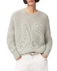 オールセインツ レディース アウター ニット・セーター クルーネック ALLSAINTS Chain AS Crewneck Sweater Pale Laurel Green グリーンのサムネイル