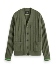 スコッチアンドソーダ メンズ アウター カーディガン ニット Scotch Soda Soft Knit Dropped Shoulder Cardigan Thymeのサムネイル