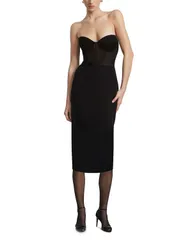 ビーシービージーマックスアズリア レディース トップス ワンピース サテン ストラップレス BCBGMAXAZRIA Satin Strapless Dress Black ブラック