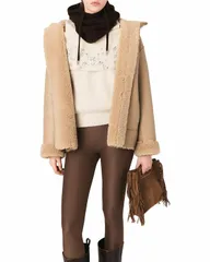 マージュ レディース アウター コート Maje Gatapi Reversible Coat Camel キャメルのサムネイル