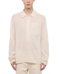 ヘルムート ラング メンズ アウター ニット・セーター ポロシャツ リネン Helmut Lang Linen Polo Sweater Ivory アイボリーのサムネイル