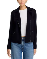 マジェスティック レディース アウター ジャケット・ブルゾン パイル Majestic Filatures French Terry Moto Jacket Marineのサムネイル