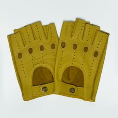 新品　イエロー ラムレザー フィンガーレス グローブ 新品 イエロー ラムレザー フィンガーレス グローブ - メルカリ