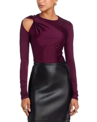 ヴィクトリア ベッカム レディース トップス シャツ Victoria Beckham Twisted Cold Shoulder Top Merlotのサムネイル