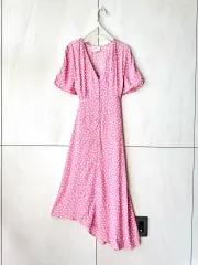 新品 ARTLOVE ピンク 花柄 ロング ワンピース 36 (55サイズ)