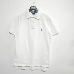 ポロラルフローレン 白 PK 半袖 カラーTシャツ メンズ95 スリム レディース オーバーサイズ