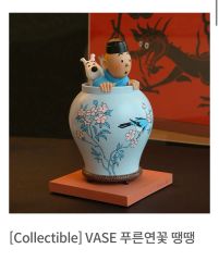 美品】タンタンの冒険「青い蓮」壺入りスタチュー 限定1500体 証明書