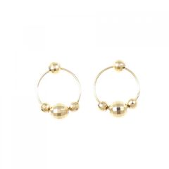 K18 Pt プラチナ コンビ ミラーボールカット フープピアス 18金 ピアス 