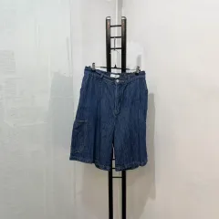 ウエスト後ろゴム インディゴデニムカーゴパンツ 夏デニム サマーデニム 4384