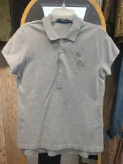 正規品 POLO RALPH LAUREN ポロラルフローレン レディース ビックポニー カラーTシャツ (M/グレー)