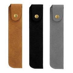 【Popular Item】Standard Retro Pen Holder for 1 Pen, PU Leather Fountain Pen Case, Set of 3. Stylish and Slim PU Leather Pen Case for Fountain Pen Storage. Simple and Compact. Antique Leather, Hand-Stitched Finish. Compatible with Ballpoint Pens and Mechanical Pencils.