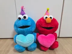 セサミ ストリート エルモ/クッキーモンスター ぬいぐるみ ハート ぬいぐるみ