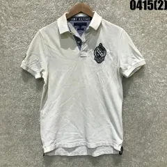 トミーヒルフィガー 白 半袖 ポロTシャツ m