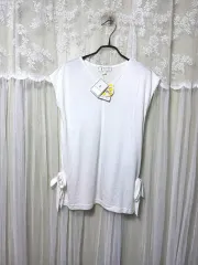 新品/日本製 ROPE PICNIC 白 リボン 半袖 Tシャツ