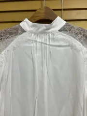 新品) ZARA レディース アイボリー レースブラウス