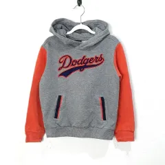 (120/7y) MLB フーディー グレー オレンジ バイカラー