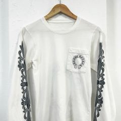 クロムハーツ ワッフル生地フローラルクロスサーマルロンT ホワイトM 