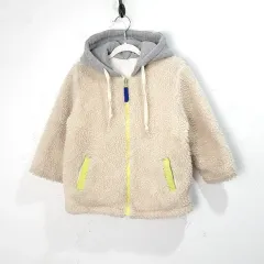 (100) キッズ ボア フリース ジップアップ アイボリー