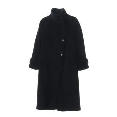 未使用】ZARA ウール混オーバーサイズ ダブルブレストコート 黒 M