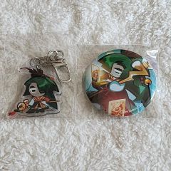 遊戯王 ふぉーちゅん缶バッジ&アクリルキーホルダー リボルバー 鴻上了 