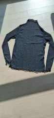 モックネック シースルー パール 長袖Tシャツ