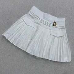 S ヴィンテージ 白 レディース プリーツ スカート 0415E