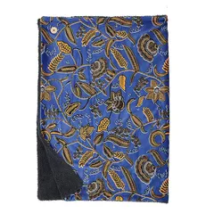 着る毛布 ブランケット ひざ掛け 肩掛け 腰巻き 3WAY ボタン付 100×70cm ネイビー 0