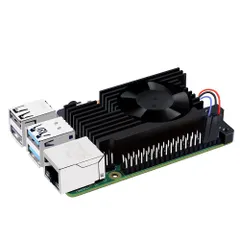【人気商品】Pi4モデルB用のRaspberryPiアルミニウムヒートシンク冷却キット Liteヒートシンク、PWMファン付き、Raspberry Armor 4 Pi Raspberry GeeekPiのサムネイル
