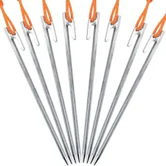 【新着商品】ペグ チタン製 固定ロープ付き テント用 Soomloom タープ用20/24/30/35/40㎝ 4本/6本/8本セットのサムネイル