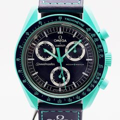 Moonswatch ターコイズ 純正オプションバンド付き - メルカリ