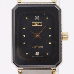 RADO ダイヤスター レディース 腕時計 スクエア ダイヤ2P ゴールド