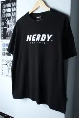 (M-L) ノルディ 半袖 Tシャツ ビックロゴ ブラック オールドスクール-180F1のサムネイル