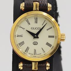 稼働 GUCCI 腕時計 サイドシェリー ローマンゴールド レディース 3540 