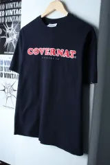 (S-M) COVERNAT カバーナット 半袖 Tシャツ ビックロゴ ネイビー オールドスクール-180EA
