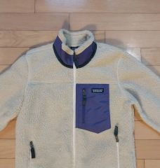 Patagonia フリースジャケット クリーム/パープル - メルカリ