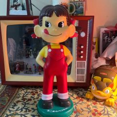 昭和レトロ】不二家 ペコちゃん 首振り人形 店頭用 ソフビ FUJIYA