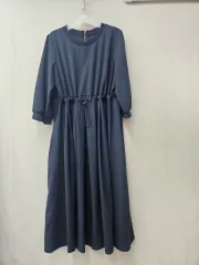 シャーリング ロング丈ワンピース