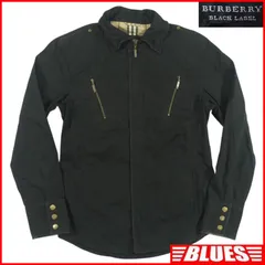 BURBERRY BLACK LABEL バーバリーブラックレーベル ジャケット L ノバチェック 黒 ゴールドステッチ ブルゾン 古着 メンズ ジャケット_ブルゾン_サイズL一覧←SEULB屋着古← NS688