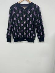 CABaN コットンカシミヤ アンティークタイルジャカードノーカラー