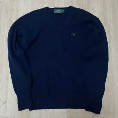Henry Cottons 刺繍 ロゴ Vネック セーター M/95のサムネイル