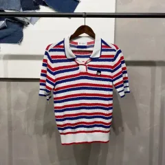 (95) CASTELBAJAC カステルバジャック レディース ゴルフ ストライプ 半袖 PK KARA（カラ）ニットのサムネイル