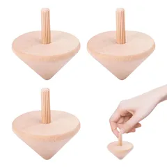 新品 nalaina 木製 手回しこま【3個セット】手回しコマ 木製おもちゃ 無着色 着色可能 DIY 室内遊び 指先遊び 家で遊ぶ 趣味を作る 工作 おうち遊び 子供用おもちゃ 面白い