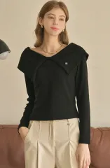 MICANE オフショルダー ビック襟 Tシャツ 2サイズ