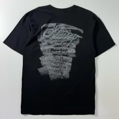 STUSSY ステューシー ワールドツアー ロゴ ブラック ラウンド 半袖 Tシャツ